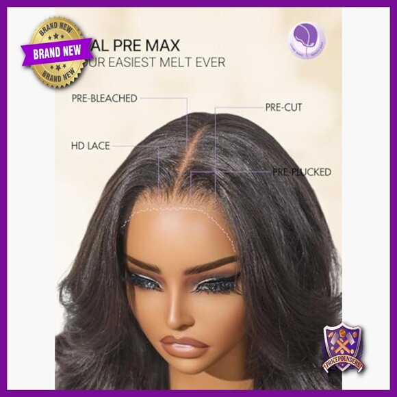 Human Hair Glueless Wig 16in HD Lace Yaki Texture Loose Wave 200% Density main image 3
